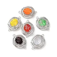 Brass with Glass Connector Charms