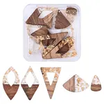 10Pcs 5 Styles Wood and Resin Pendants