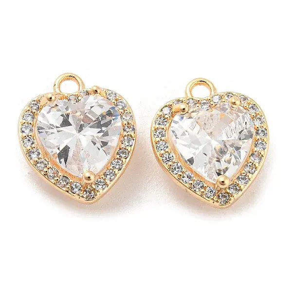 Brass Micro Pave Cubic Zirconia Charms