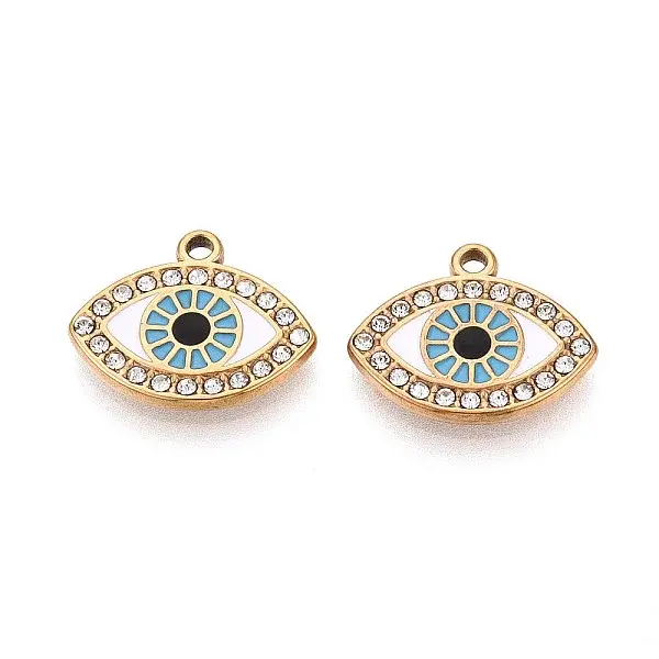 304 Stainless Steel Rhinestone Pendants