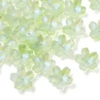 30Pcs Electroplate Transparent Glass Beads