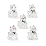 Transparent Resin Bowknot Kitten Decoden Cabochons