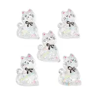 Transparent Resin Bowknot Kitten Decoden Cabochons