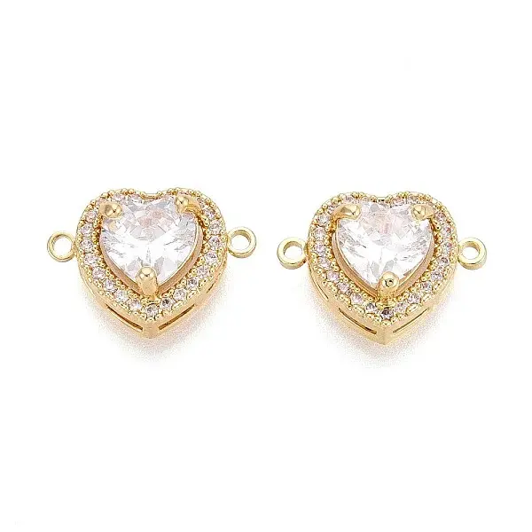 Brass Pave Clear Cubic Zirconia Connector Charms