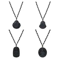 4Pcs 4 Styles Glass Pendant Necklaces