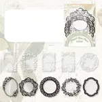 10Pcs 10 Styles Lace Theme PET Sticker