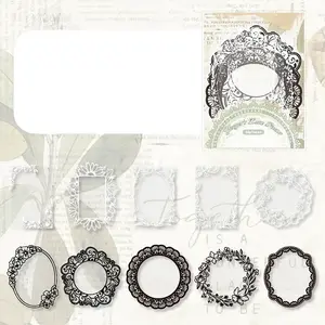 10Pcs 10 Styles Lace Theme PET Sticker