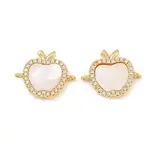 Natural White Shell Apple Link Connector Charms