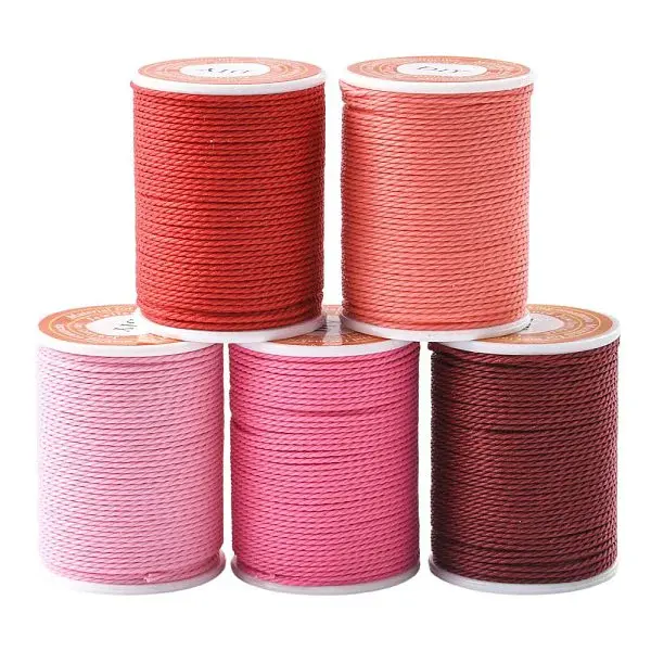 5 Rolls 5 Colors Round Waxed Polyester Cord