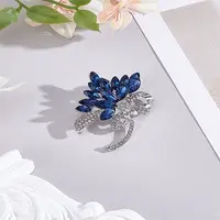 1Pc  Flower Zine Alloy Rhinestone Brooches