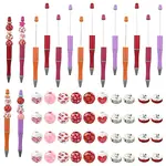 86Pcs Valentine's Day Themed Plastic Beadable Pens