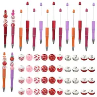 86Pcs Valentine's Day Themed Plastic Beadable Pens