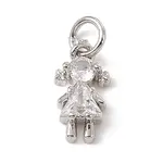 Brass Micro Pave Cubic Zirconia Charms