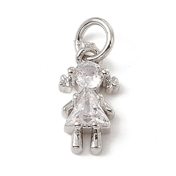 Brass Micro Pave Cubic Zirconia Charms