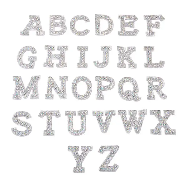 Alphabet Resin Rhinestone Patches