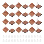 30Pcs Camel Natural Wood Stud Earrings