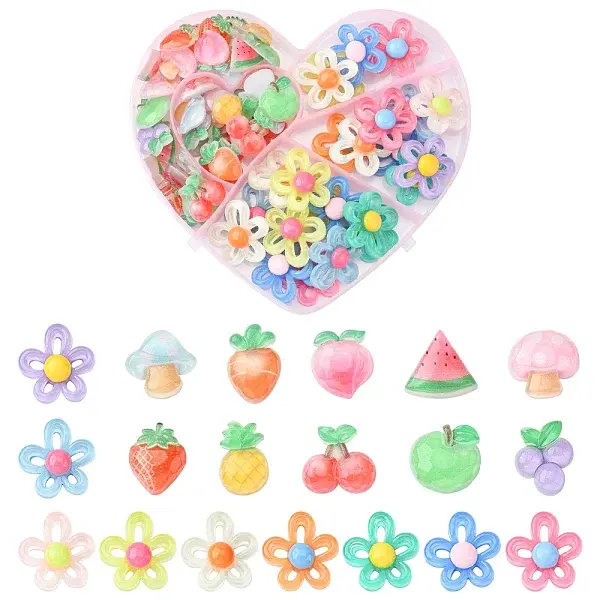 80Pcs 2 Styles Transparent Resin Cabochons Sets