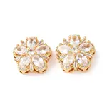 Brass Micro Pave Cubic Zirconia Beads