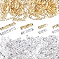 1760Pcs 8 Style Glass Twisted Bugle Beads