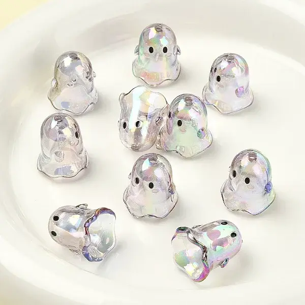 10Pcs Transparent Acrylic Bead Caps