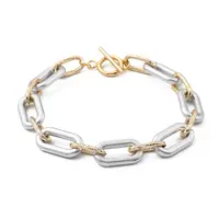 Spray Painted CCB Plastic & Aluminum Paperclip Chain Bracelets