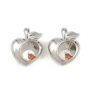 Brass Micro Pave Cubic Zirconia Pendants