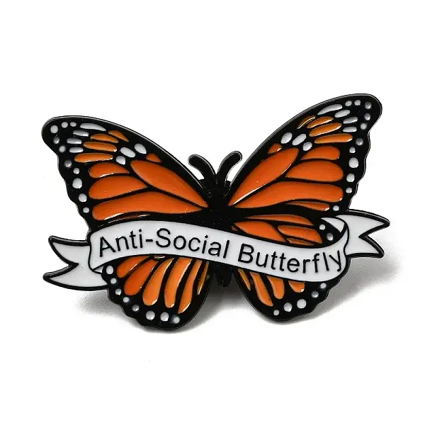 Butterfly with Word Enamel Pins