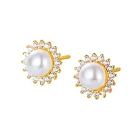 S925 Silver Flower Heart Sunflower Earrings Vintage Luxury Earrings