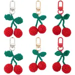 6Pcs 3 Colors Cherry Wool Knitting Pendant Decorations