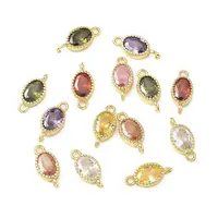 Brass Pave Cubic Zirconia Connector Charms