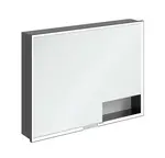 Villeroy & Boch My View+ - Zrcadlová skříňka s LED osvětlením 100x75x17 cm, 2 dvířka, Brilliant White/matná černá B48210VE