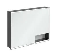 Villeroy & Boch My View+ - Zrcadlová skříňka s LED osvětlením 100x75x17 cm, 2 dvířka, Brilliant White/matná černá B48210VE