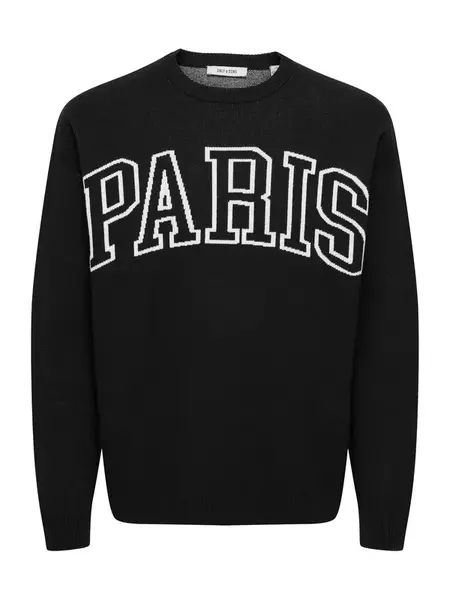 Only & Sons Sveter 'ONSRunynew'  čierna / biela