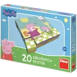 Dino - Dřevěné kostky Prasátko Peppa: VESELÝ DEN 20 kostek