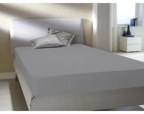 Prestieradlo Flanel 180x200x30 cm, strieborné%