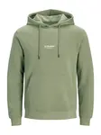 Jack & Jones Plus Mikina 'JJEsoho'  pastelovo zelená / biela