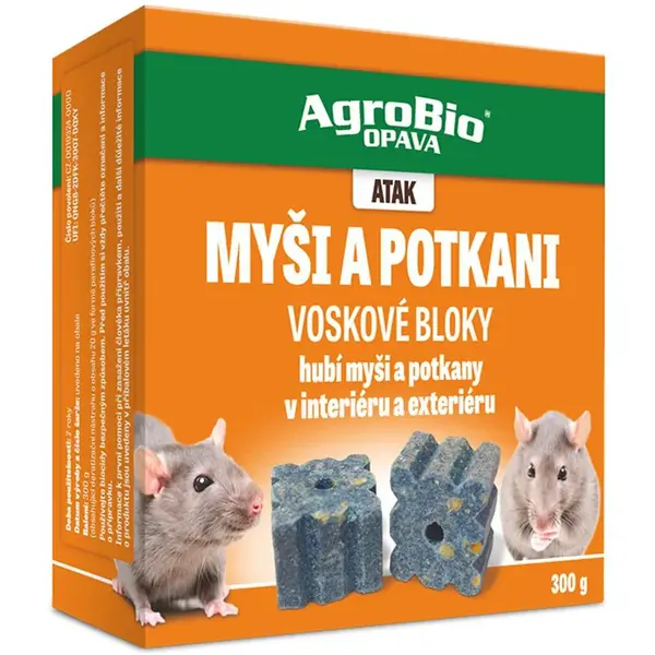 Atak myši a potkani - voskové bloky 300 g