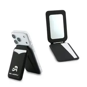 Peneženka se stojanem Karl Lagerfeld Mirror MagSafe Cardslot, černá