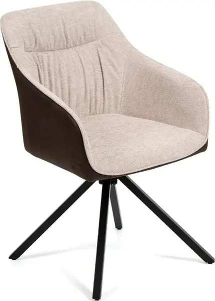 HOUSE 5 jídelní židle LOREN hnědá/krémová