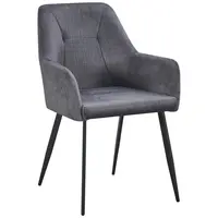 Carryhome ŽIDLE S PODRUČKAMI, železo, tkaná látka, šedá, černá