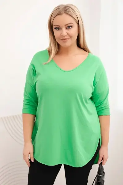 Dámská plus size halenka s V-výstřihem