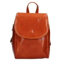 Menší kožený dámský batoh Italia Melas - koňak