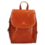 Menší kožený dámský batoh Italia Melas - koňak