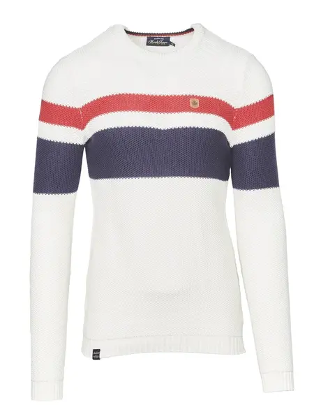 KOROSHI Sveter  modrá / červená / šedobiela