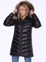 PERSO Woman's Women's winter jacket with natural fur on the hood,casual style