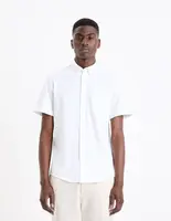 Biela pánska košeľa s krátkym rukávom Celio Barik