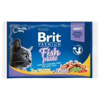 BRIT Premium Cat kapsa Fish Plate 4 x 100 g