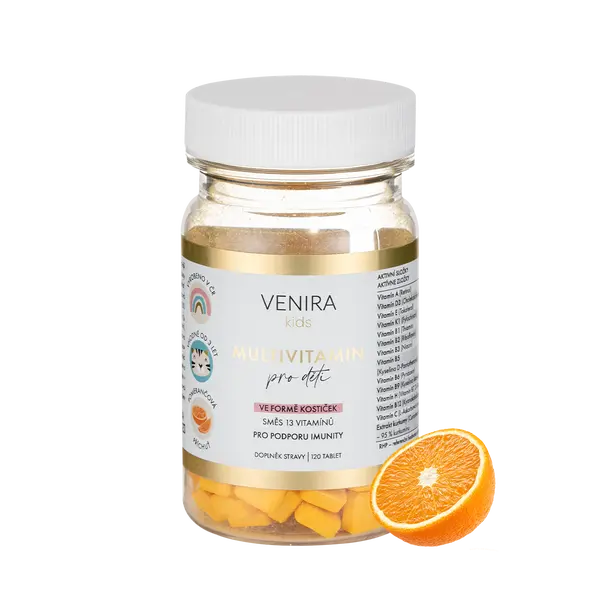 VENIRA kids Multivitamin pro děti pomeranč kostičky 120 tablet