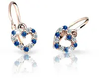 Cutie Jewellery Detské náušnice z ružového zlata C2157-10-X-4 modrá