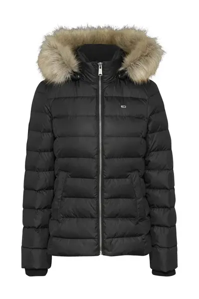 Černá zimní bunda s kapucí